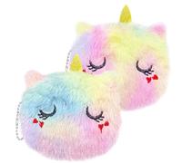 JOOTUEPO 2 Pezzi di Portamonete in Peluche, Portamonete a Forma Di Unicorno Carino Piccolo, Pochette Piccola da Borsa in Peluche con Cerniera Portafoglio Carino per Ragazze e Donne