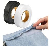 JOOTUEPO 2 pezzi Nastro Termoadesivo per Orlo, Nastro Termoadesivo, Nastro per Tessuti Fusibili Extra Forte, Lavabile e Stiratura Incollaggio, per Giuntare Pantaloni, Abbigliamento, Tende, Vestiti