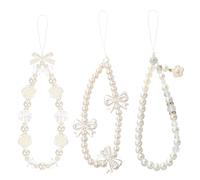 JOOTUEPO 3 Pezzi Cordino per Cellulare da Polso, Laccio per Cellulare, Lanyard Perline Telefono Universale Cinturino da Polso per Donne Ragazze Fotocamere, Chiav, Telefono