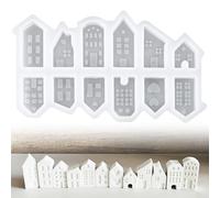 JOOTUEPO Stampo in Silicone per Colata Case, 12 Pezzi Stampi in Silicone per la Casa Mini, Stampi in Silicone per Versare la ghirlanda, Stampi in Gesso con Calcestruzzo Creativo