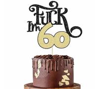 JOOTUEPO Topper per Torta per 60° Anniversario Con Glitter Oro per 60 Anni Di Anniversario Di Matrimonio Festa Decorazione, Numero 60 per Torte Decorativo per Compleanno