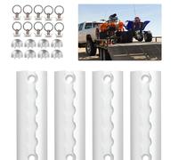 Joparri 4 x 1 m, guida aerea in alluminio, forma semicircolare, colore argento anodizzato, set iniziale con 10 raccordi semplici in alluminio e 8 tappi terminali in alluminio, forati, per camion e