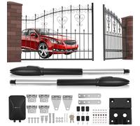 Joparri Azionamento automatico per cancello a battente, 600 kg, azionamento per cancello girevole, set massimo 6 m, 300 kg/3 m per ala con 6 telecomandi (50 Wx2)