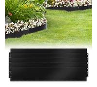 Joparri Bordo per prato in metallo, 5 m, 10 m, 15 m, 20 m, 30 m, 40 m, 50 m, bordo per aiuole zincato, 100 x 15 cm, 100 x 18 cm, colore nero palizzata (lunghezza 20 m, altezza 18 cm)