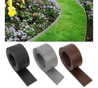 Joparri Bordo per prato in plastica, grigio, lunghezza 10 m, altezza 12,5 cm, invisibile per curve, aiuole, prati e aiuole
