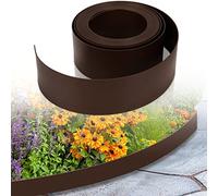 Joparri Bordo per prato in plastica marrone, lunghezza 25 m, altezza 10 cm, bordo per aiuole, bordo prato, pietra per pavimentazione, sentieri da giardino