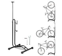 Joparri Reggiciclo ruota 20'' - 27.5'' standard nero (Da Pavimento) / Bike stand per ruote standard, orizzontale e verticale, regolabile in altezza