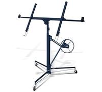 Joparri Sollevatore per piastre di riga XXL max 290 cm larghezza braccio di carico e carico 68 kg, altezza di lavoro 140-350 cm, 3 ruote con freno di stazionamento, blu