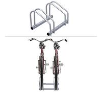Joparri Supporto per bicicletta per 2 bici, larghezza pneumatici 35-55 mm, cavalletto multiplo per bici da terra per mountainbike ed e-bike, acciaio zincato, per montaggio a pavimento e a parete