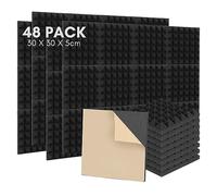 Jopassy 48 Pezzi Pannello Acustico Fonoassorbenti Piramidale, Pannelli Fonoassorbenti, 5 x 30 x 30 cm, Fonoassorbente Acustico ad alta Densità,Pannelli Insonorizzanti per Studi di Registrazione