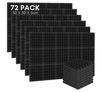 Jopassy 72 Pezzi Pannello Acustico Fonoassorbenti Piramidale, Pannelli Fonoassorbenti, 5 x 30 x 30 cm, Fonoassorbente Acustico ad alta Densità,Pannelli Insonorizzanti per Blog, Uffici