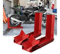 Jopassy Cavalletto per moto Supporto per moto a dondolo blocca ruota anteriore con morsetto Supporto per Ruota 2 pezzi