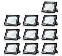 Jopassy Faretto LED per esterni, 10 x 50 W, impermeabile, 4250 lm, 6000 K, bianco freddo, IP66, per garage, capannoni, terrazze, spazio di lavoro, campo sportivo, prato, vialetto