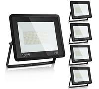 Jopassy Faretto LED per esterni, 5 x 100 W, impermeabile, 8500 lm, 3000 K, luce bianca calda, IP66, per garage, capannoni, terrazze, spazio di lavoro, campo sportivo, prato, vialetto