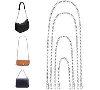 JOPHEK Catena per Borsa a Tracolla, 4 Pezzi Catene per Borse Uncinetto, Catena di Ricambio Borsa con Fermagli Girevoli, Catena in Metallo per Borse a Tracolla, Borsa a Mano - 40/60/100/120cm