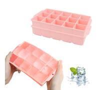 JOPHEK Stampo 30 Cubetti Ghiaccio Silicone, 2 Pezzi Quadrati Grandi 3,5cm per Cocktail, Whisky, Vino, Frutta, Puree di Frutta, Gelati