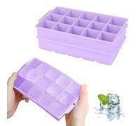 JOPHEK Stampo 30 Cubetti Ghiaccio Silicone, 2 Pezzi Quadrati Grandi 3,5cm per Cocktail, Whisky, Vino, Frutta, Puree di Frutta, Gelati