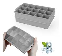 JOPHEK Stampo 30 Cubetti Ghiaccio Silicone, 2 Pezzi Quadrati Grandi 3,5cm per Cocktail, Whisky, Vino, Frutta, Puree di Frutta, Gelati