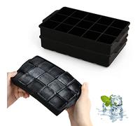 JOPHEK Stampo 30 Cubetti Ghiaccio Silicone, 2 Pezzi Quadrati Grandi 3,5cm per Cocktail, Whisky, Vino, Frutta, Puree di Frutta, Gelati