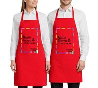 JOPHY & CO. Grembiule Cucina 100% Cotone Donna e Uomo Divertenti - Grembiule Personalizzato con Logo, Foto o Scritte cod. 8706 (Rosso, Taglia unica)