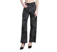 JOPHY & CO. Jeans con Stampa Leopardata per Donna a Gamba Larga, Stile Casual e Vintage cod.3065 (IT, Testo, S, Regular, Regular, Grigio)
