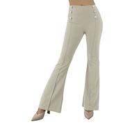 JOPHY & CO. Pantalone Donna Campana a Zampa di Elefante (cod. 6648) (XL, Beige)