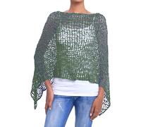 JOPHY & CO. Poncho Donna Rete Effetto a Maglia (cod. 1511) (3XL, Militare)