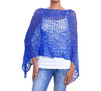 JOPHY & CO. Poncho Donna Rete Effetto a Maglia (cod. 1511) (S, Royal)