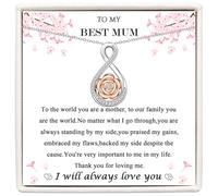 JOPLY Collana in argento per ragazze e donne, regalo per compleanno, Natale, figlia, mamma, infinito, rosa, figlia, mamma, idea regalo, Argento sterling, Zirconia cubica