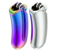 JOPOO Accendino ricaricabile personalizzabile, confezione da 2, ideale per compleanni, San Valentino (colorato+argento)