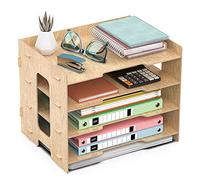 JOPOO Organizzatore per Documenti da Scrivania, Vassoio per Lettere, 4 Ripiani per Documenti Formato A4