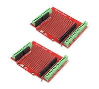Jopto 2 Pezzi Proto Shield Shield Terminal Point assemblato prototipo Scheda di espansione Sorgente di Apertura Pulsante di Reset PCB Scheda Nuda Compatibile con Arduino