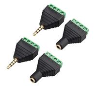 Jopto 2 set da 3,5 mm a 4 poli Balun convertitore adattatore - Audio Video AV PC maschio a 4 pin vite terminale femmina senza saldatura per cuffie audio stereo microfono auricolare CCTV