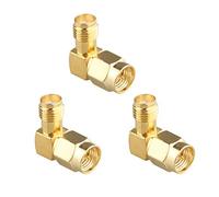 Jopto 3PCS RF Adattatore Coassiale Connettore Sma Maschio a Sma Femmina 90 Gradi Angolo Retto Tipo L Placcato Oro
