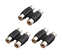 Jopto 3PCS Twin Phono Joiner Doppio Connettore Femmina Dritto Doppio Femmina a Femmina Accoppiatore Audio Prolunga Adattatore