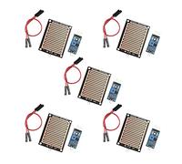 Jopto 5PCS Rain Sensore Pioggia Acqua Piovana Modulo Rain Rilevamento Modulo Meteo Umidità Modulo Compatibile con Arduino