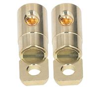 Jopwkuin Capicorda della Batteria, terminali ad Anello a Vite per connettori ad Alta precisione, Senza saldature, placcati in Oro per la Modifica dell'(0GA per 0-2GA)