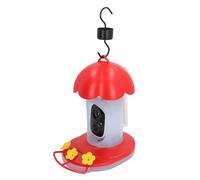 Jopwkuin Mangiatoia per Uccelli HD 1080P con Telecamera AI per Registratore di Birdwatching All'aperto IP65 Impermeabile con capacità di 2 Litri Mangiatoia per Uccelli con Fotocamera per gli Amanti