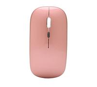 Jopwkuin Mouse da Gioco Retroilluminato a Colori Muto Ricaricabile Wireless 2.4G per Computer Portatile Vista Materiale ABS (Oro rosato)
