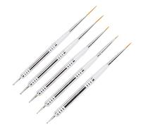 Jopwkuin Set di Pennelli per Nail Art a Doppia Punta 5 Pezzi Strumenti di qualità Premium per la Pittura Gel per Manicure Domestica Fai-te