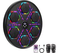 JOPWUE Macchina da boxe musicale intelligente Bluetooth 2025 con 9 velocità e 10 modalità, Music Boxing Machine con guanti da boxe e schermo LED da boxe per adulti e bambini (nero)