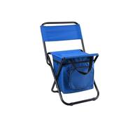 JOPWUE Sedia da campeggio pieghevole, portatile, con borsa termica a doppio strato, con borsa portaoggetti per viaggi, spiaggia, escursionismo, picnic (blu)