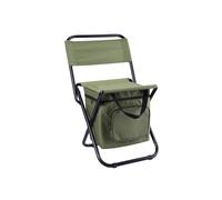JOPWUE Sedia da campeggio pieghevole, portatile, con borsa termica a doppio strato, con borsa portaoggetti per viaggi, spiaggia, escursionismo, picnic (colore oliva)
