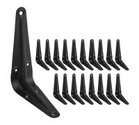 Joramoy - Confezione da 20 staffe per mensole da 10,2 cm, con staffa a L, supporto angolare in metallo, per appendere mensole galleggianti con viti