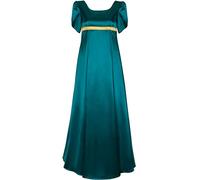 Jorctomry Abito da Sera Vintage in Raso Regency Abito da Sera Impero Vittoriano in Vita per Le Donne (XL, Verde)
