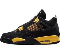 Nike Jordan 4 Retro Uomini Scarpe Taglia, Nero/Bianco-Tour Giallo, 5.5 Big Kid