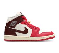 Nike - Air Jordan 1 Mid - Sneakers alte bianche e rosse-Bianco WM 8.5