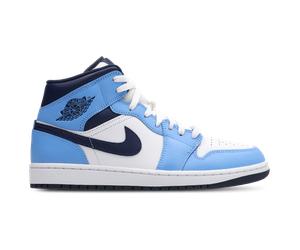 Jordan Aj1 Mid Uomo - Sneakers Blu - Taglia 44 - Cuoio, Sintetico Blue 44