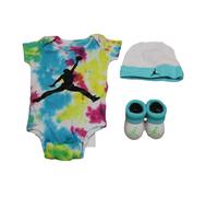 Jordan Bambino Ragazzi Set 3 Pezzi Cap Babbuccie Corpo Blu Bianco 0 - 6 Mesi By