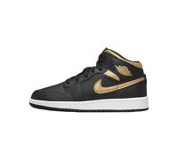 Jordan Big Kid's 1 Mid Black/Metallic Gold-White (DQ8423 071), Nero/Oro Metallizzato Bianco, 7 Big Kid